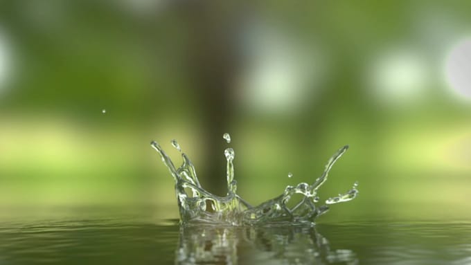 create water dropping logo animation 4k
