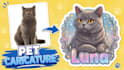 create custom pet portrait typography sticker with pet name