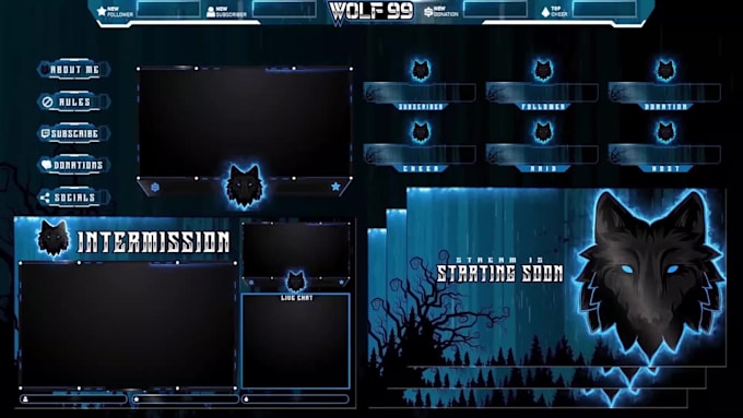 craft animated kick, twitch overlay, logo, kick, twitch stream package
