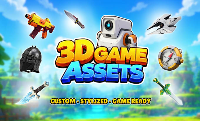 create 3d game model of game assets for video games