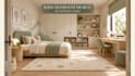 design a kids bedroom interior with realistic 3d render