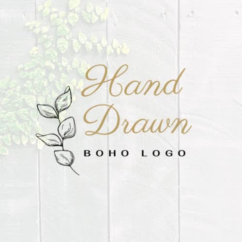 design elegent feminine botanical boho hand drawn logo