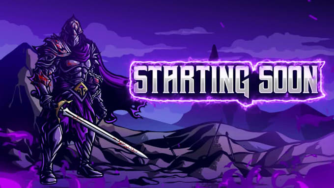 create animated twitch overlay, screens, panel, alert and twitch logo