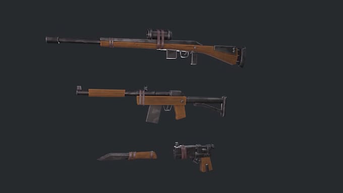 model 3d stylized weapon for your game