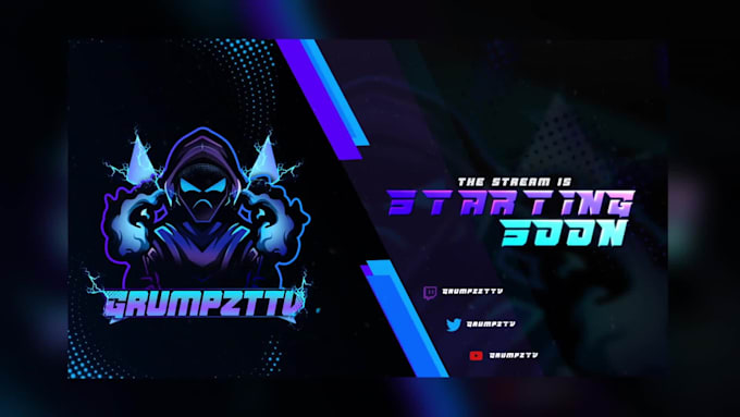 design animated twitch overlay, panles and twitch package
