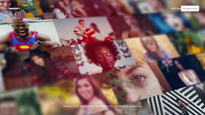 create mosaic photo wall vlog reveal video