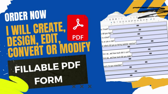 Create Design Edit Convert Or Modify Fillable Pdf Form By Kinzaawais 8634