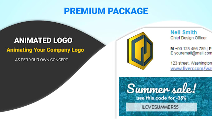 create a modern animated logo HTML email signature