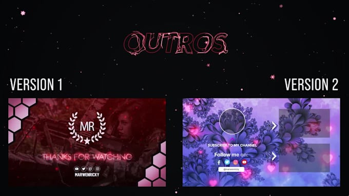 do a gaming youtube outro end screen