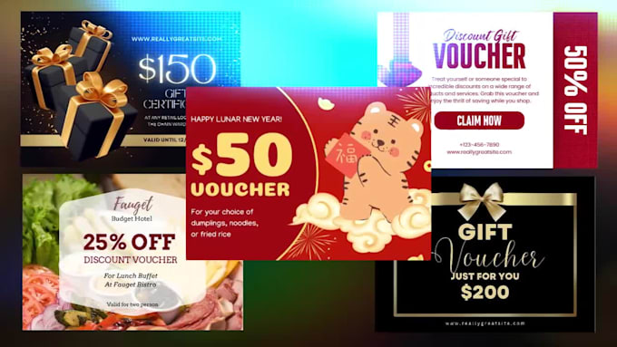do professional, unique and custom gift certificates design