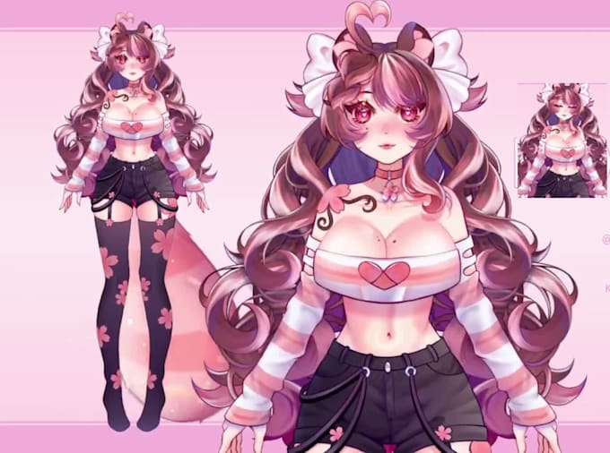 draw and rig live2d model 2d vtuber model live2d vtuber model anime model