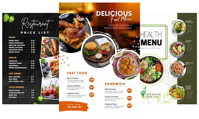 create professional restaurant menu design in 24 hours