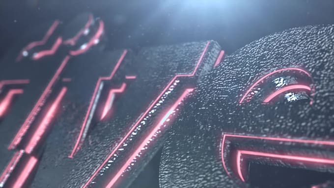 create 3d metallic logo glow animation intro