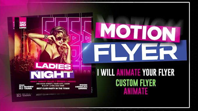 create an animation motion graphics flyer, posters, posts