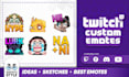 create express custom twitch emotes or sub badges