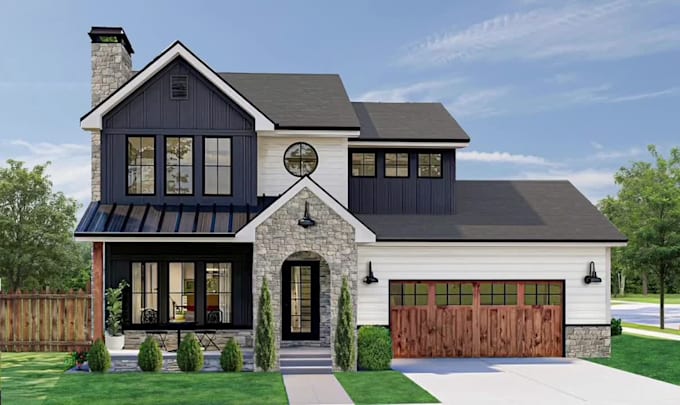 do 3d house design, exterior and interior with  realistic rendering