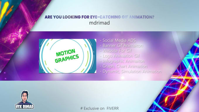 Do creative animated gif, flash banner, svg within 24h by Mdrimad | Fiverr