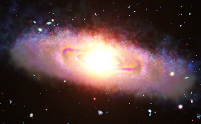 make universe zoom to earth logo reveal animation