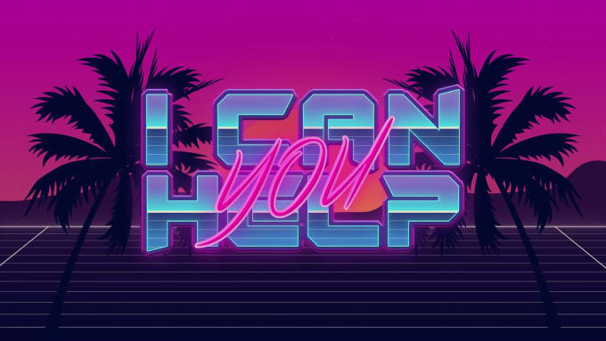 Create 80s retro neon logo animation intro video with text, vhs or ...