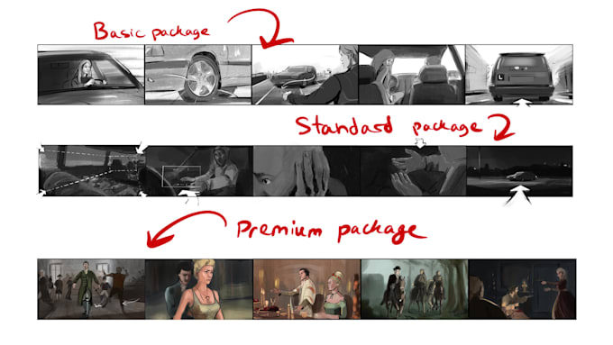 draw cinematic storyboards for your film or commercial