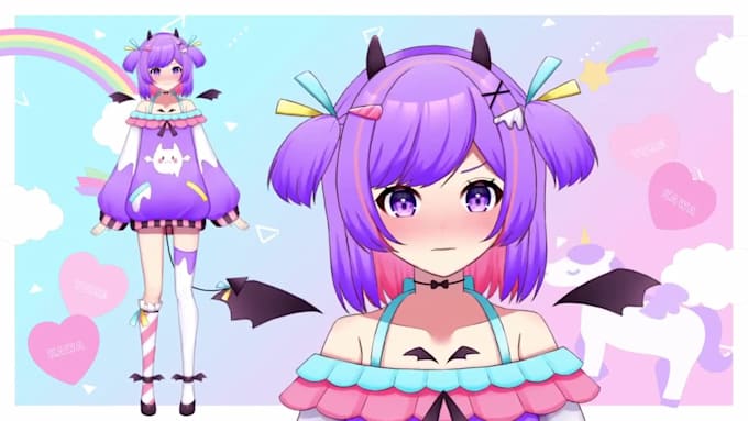 design and rig live2d model, vtuber model, 2d vtuber model, vtuber rigging