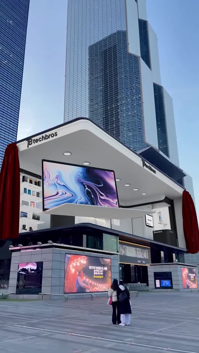 make anamorphic animation 3d billboard animation for led screen display