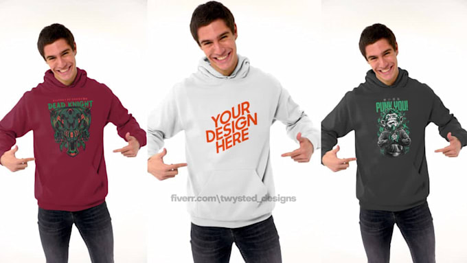 create realistic tshirt hoodie video mockup