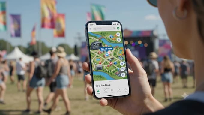 create vector illustrated map festival map event map campground map