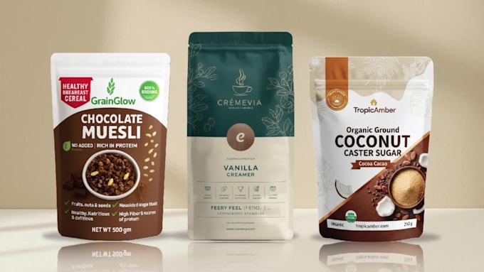 design coffee label, food packaging, and pouch design