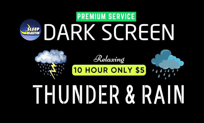create dark screen thunder and rain video