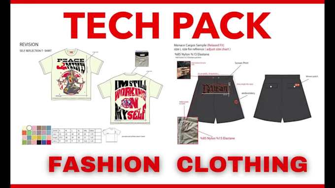 design fashion clothing mockups and tech pack