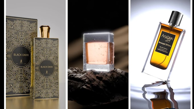 create 3d perfume animation, perfume video for your brand