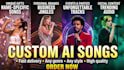 create custom ai song with realistic voice with any style