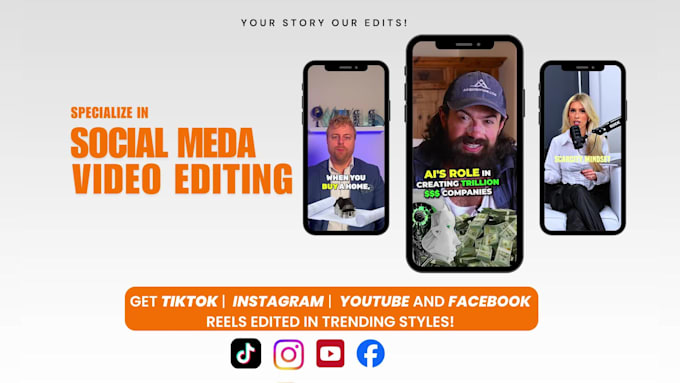 edit engaging tiktoks, youtube shorts, facebook instagram reels with captions