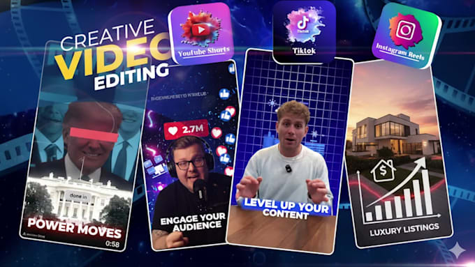 do tik tok video editing, instagram reels and speaker reel