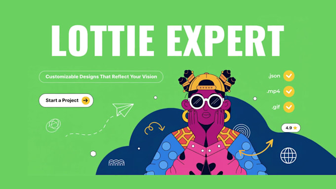 create json lottie animation for website and app