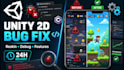 fix unity 2d game bugs, reskin, debug, and add features