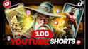 create youtube shorts channel with 100 short videos