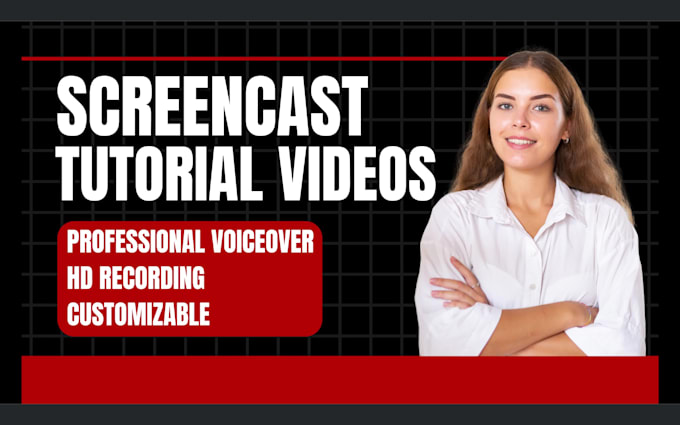 create HD screencast tutorial or explainer video for website, app with voiceover