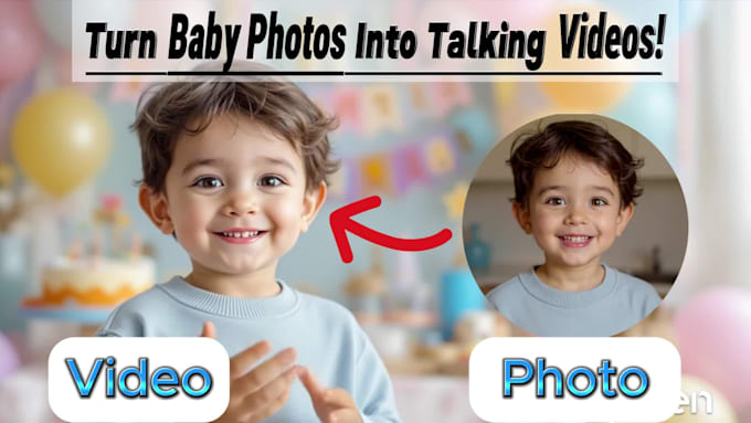 make a cute talking baby video from your own photo for wish