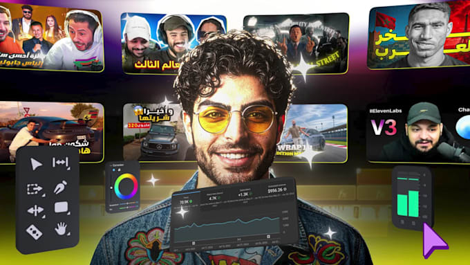create arabic youtube video editing fast and high quality