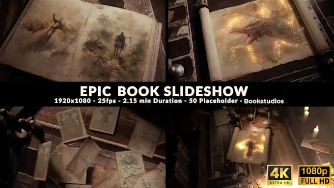 create epic book opener video slideshow