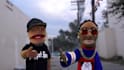 create and record a song on video with 2 puppets