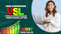 edit high converting vsl video sales letter or sales video