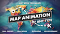 create a professional cinematic map animation