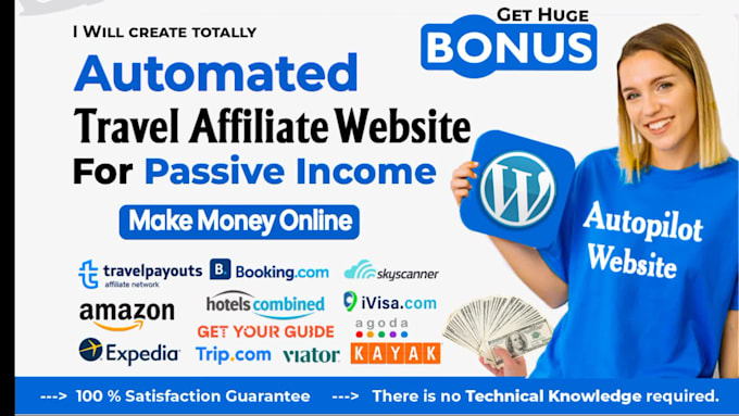 create automated travel affiliate website for passive income