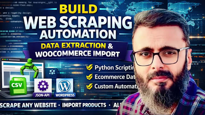 scrape data and import to wordpress or woocommerce