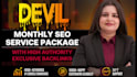 devil white hat monthly off page SEO service package with high quality backlinks