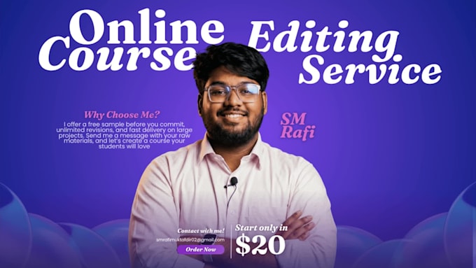 do video editing for online course training video educational course content