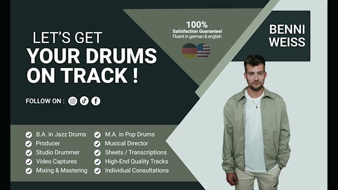 record professional acoustic drums for your music